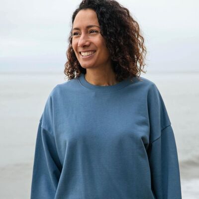Sweat-shirt oversize à dos bouclé pour femme