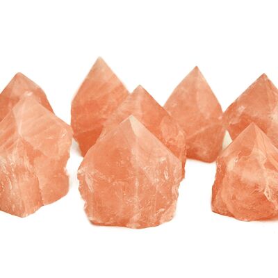 Punte semilucide di quarzo rosa (Brasile) - Lotto da 1 kg (4-5 pezzi) Qualità extra