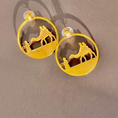 Boucles d'oreilles à tige et créoles Dune Whisperer - Or