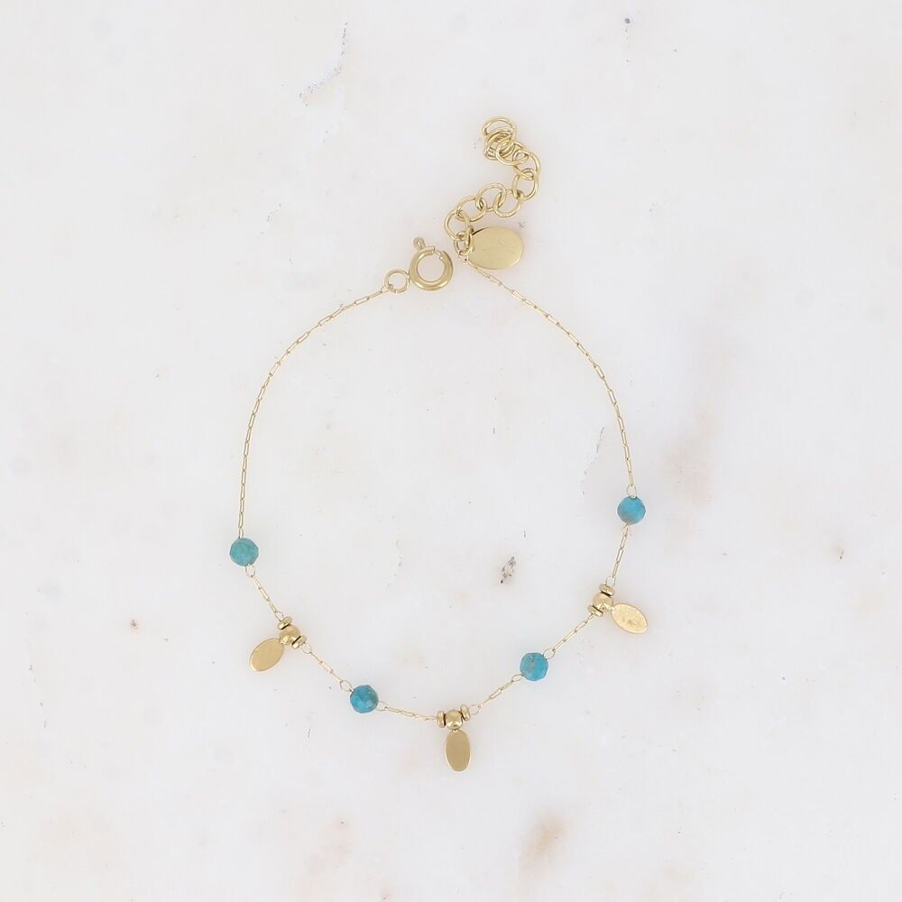 Armband - ovale Quasten und Natursteine