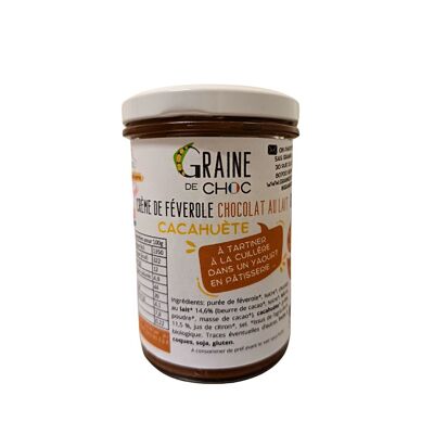 Crème de féverole chocolat au lait cacahuète