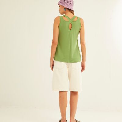 Easy Olive Green Crossback Top