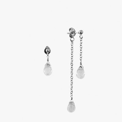 PENDIENTES DE PLATA CON CRISTAL ASIMETRÍA