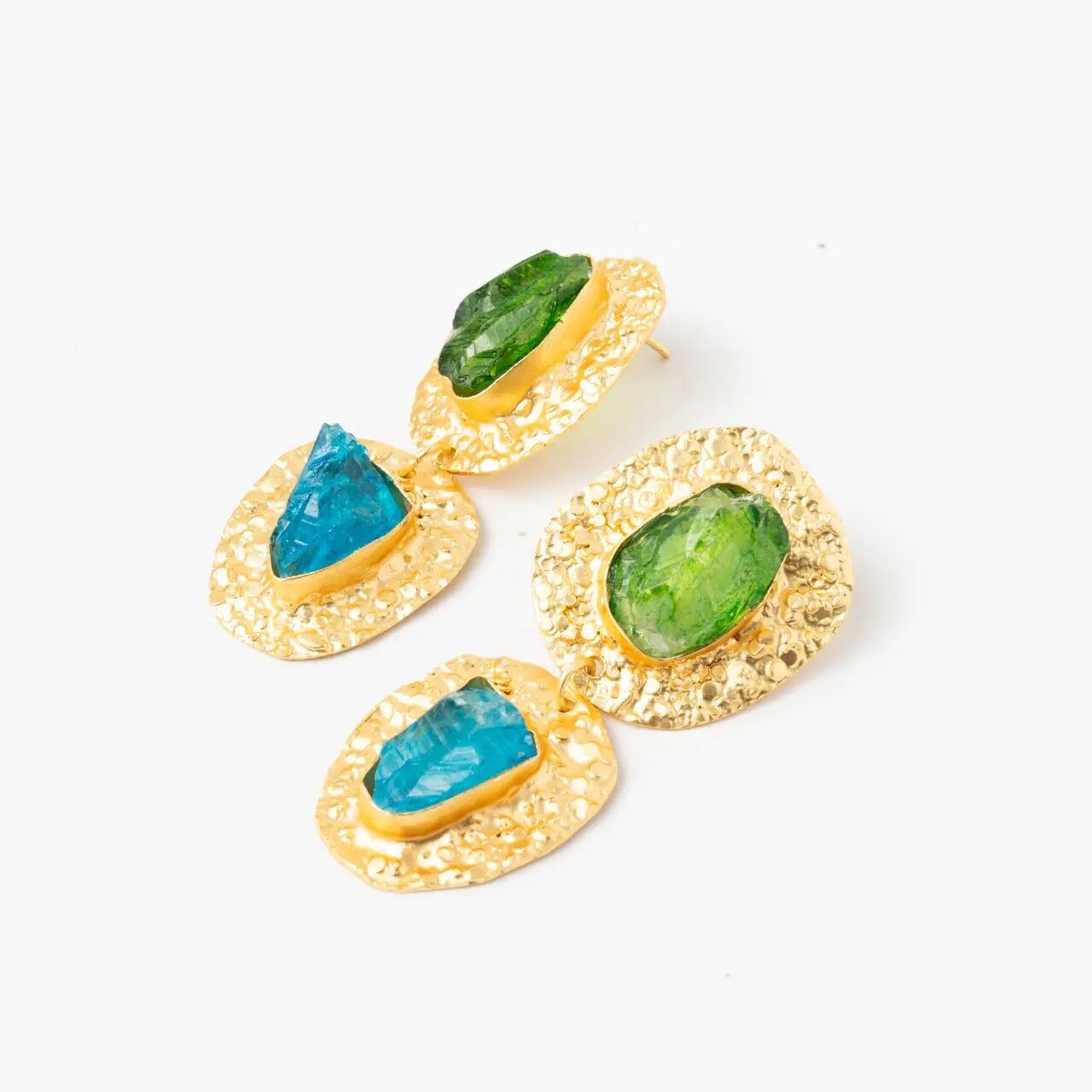 Ohrringe Elenis Ed. Limitiertes Raues Grün und Türkis