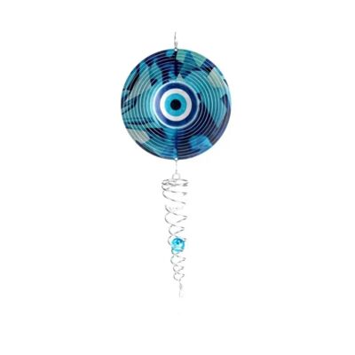 Tourne-vent, Spin Art, charme du mauvais œil/talisman du mauvais œil, queue de cristal d'artiste, ACTEVE