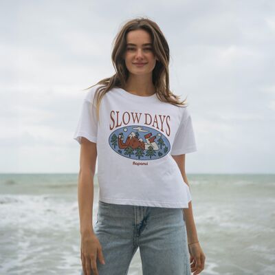 Maglietta squadrata Slow Days da donna