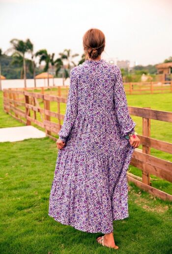 Robe longue chemise tunique à imprimé fleurie 8