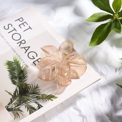 Pince à cheveux fleur Beige - ⌀8 cm