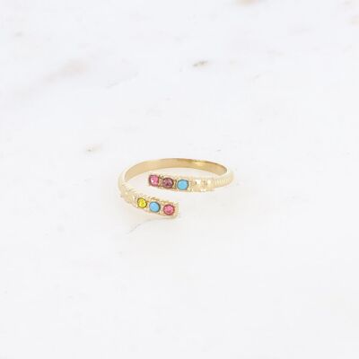 Open ring - 2 bars with zirconium oxides