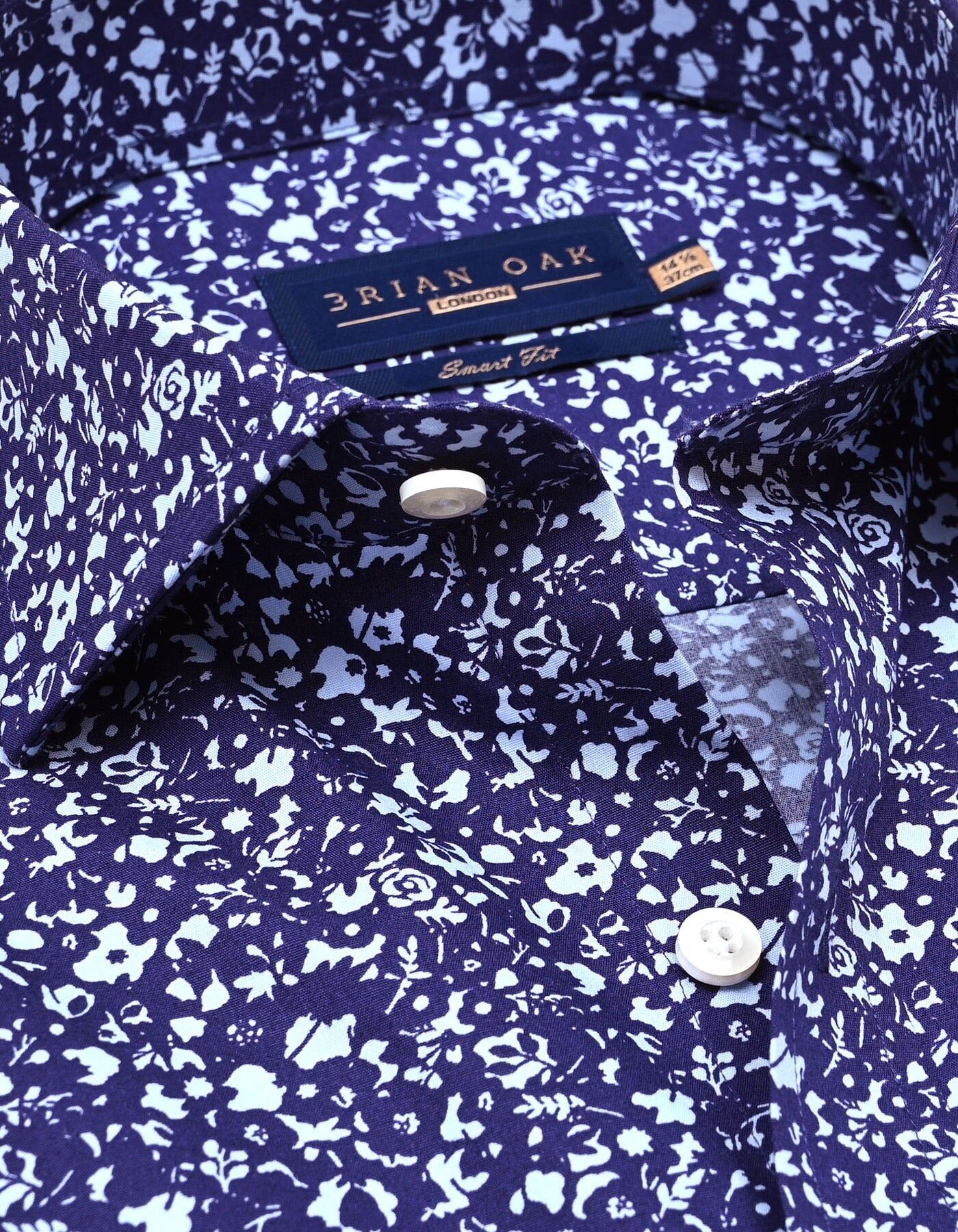 Camisa con estampado floral - Azul cobalto