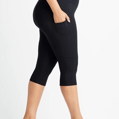 Talia Capri Cotton Stretch Shaping Legging with Pockets