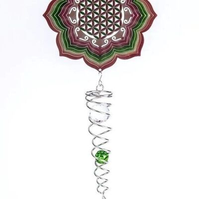 Moulin à vent, Spin Art, Fleur de vie Artiste Crystal Tail, ACTFOL, longueur totale 60 cm