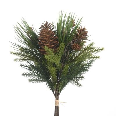 Bouquet de Pinus + Cônes Artificiel L43cm Vert