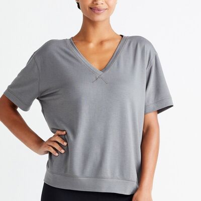 Baby French Terry V-neck Drop Shoulder Tee