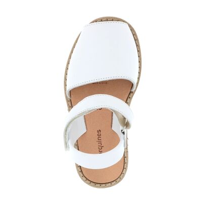 Avarca Velcro Cuero Blanco