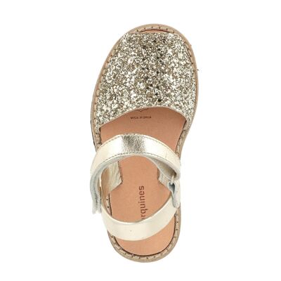 Avarca Velcro Paillettes Oro