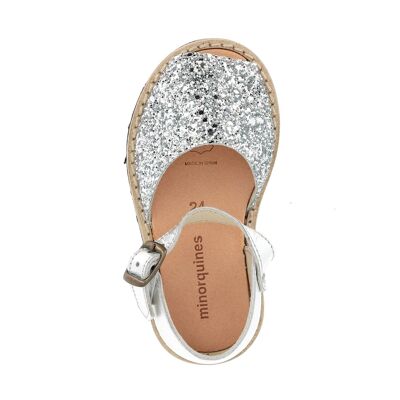 Fibbia con paillettes argento Frailera