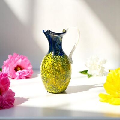 Vaso in vetro di Murano, soffiato e lavorato a mano, linea "I Colori di Murano" h. cm. 20 - Made in Murano. Cod. 47