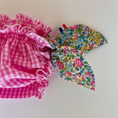 Costume da bagno rosa a quadretti e motivo Liberty di Emma e Georgina