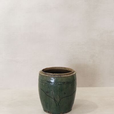 Maceta vintage verde esmeralda - N.° 8