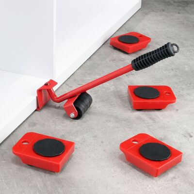 HI Set de transporte de muebles rojo y negro