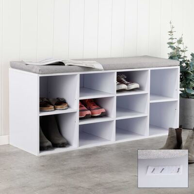 HI Shoe cabinet with bench cushion 48 cm