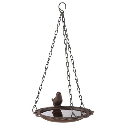 Bain d'oiseaux suspendu HI 20,5 cm marron