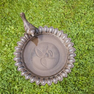 Bain d'oiseaux/abreuvoir HI en fonte marron