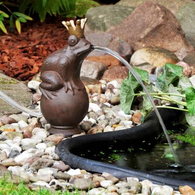 HI Water fountain frog prince metal brown