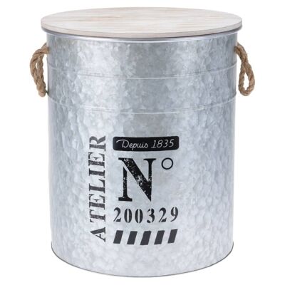 Home&Styling 3-piece storage box set with rope zinc