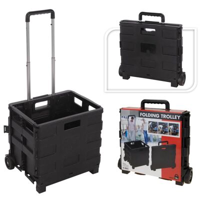 Home&Styling Trolley with folding crate made of PP aluminum