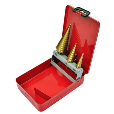 Juego de brocas escalonadas HSS de 3 piezas