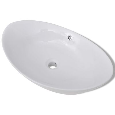 Lavabo de cerámica ovalado 59 x 38,5 cm