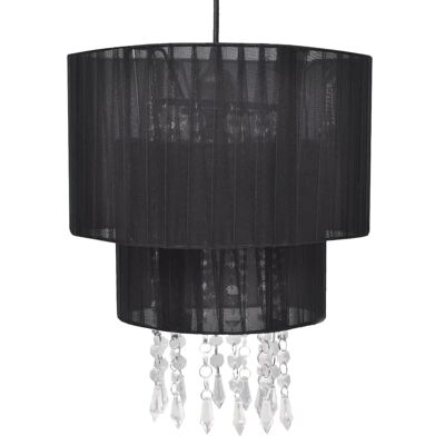 Lampadario di cristallo Julia con paralume nero