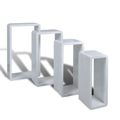 Juego de estanterías cúbicas de 4 piezas en color blanco