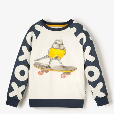 Camiseta orgánica de manga larga raglán - Skateboard Birdie