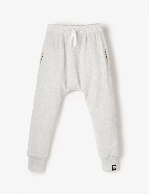 Organic Knee Patch Jersey Joggers - Grey Marl