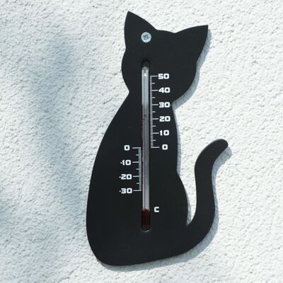 Nature Wall thermometer cat black