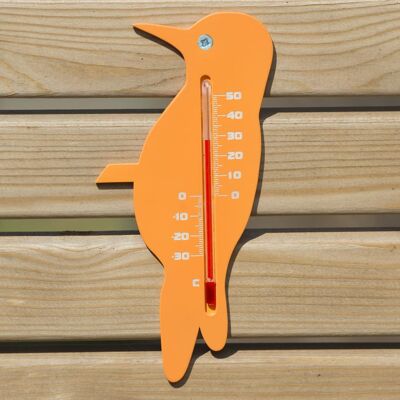 Nature Wall Thermometer Finch Orange