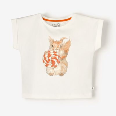 T-shirt con maniche ad aletta organica - Lolly Squirrel