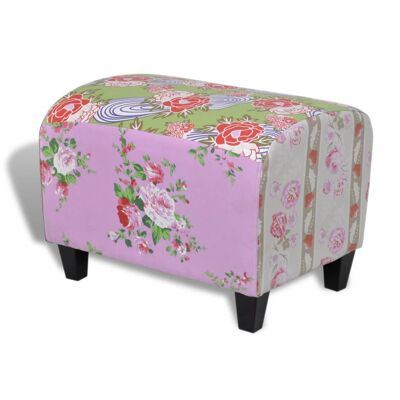 Poggiapiedi con motivo floreale patchwork