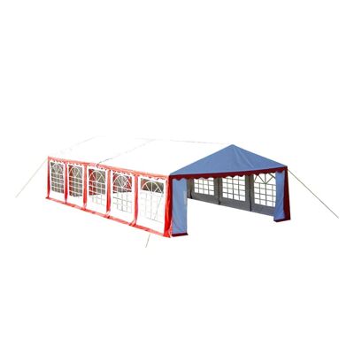 Panneaux supérieurs et latéraux pour tente de fête 10 x 5 m rouge et blanc