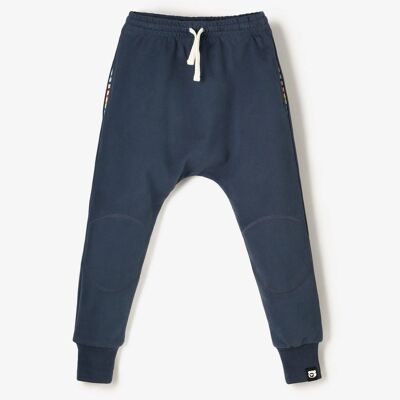 Organic Knee Patch Terry Joggers - Navy