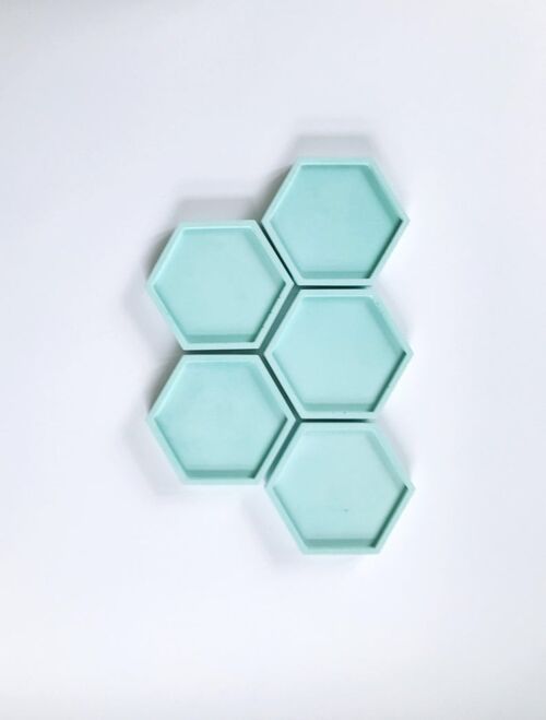 Concrete hexagonal tray