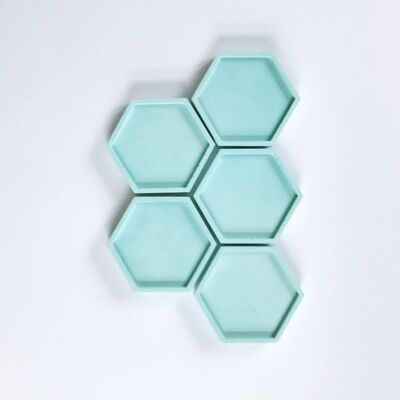 Concrete hexagonal tray