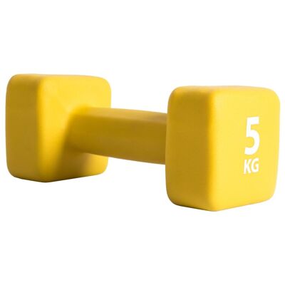 Mancuerna Pure2Improve de 5 kg de neopreno amarilla
