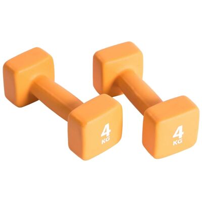 Pure2Improve Barbell set 2x4 kg neoprene orange