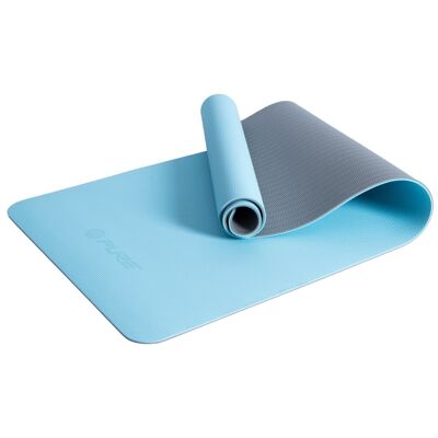 Tapis de yoga Pure2Improve 173x58x0,6 cm bleu et gris