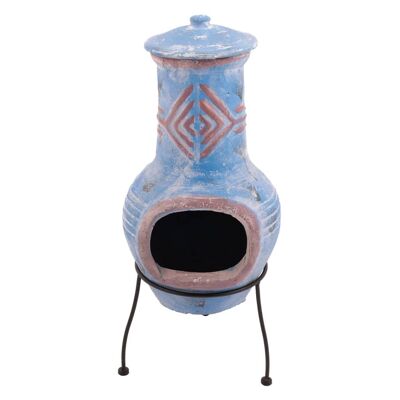 Cheminée RedFire Colima argile bleu mer/rouge 86031