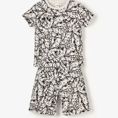 Organic Tee & Shorts Set - Grau meliert Dalmatiner